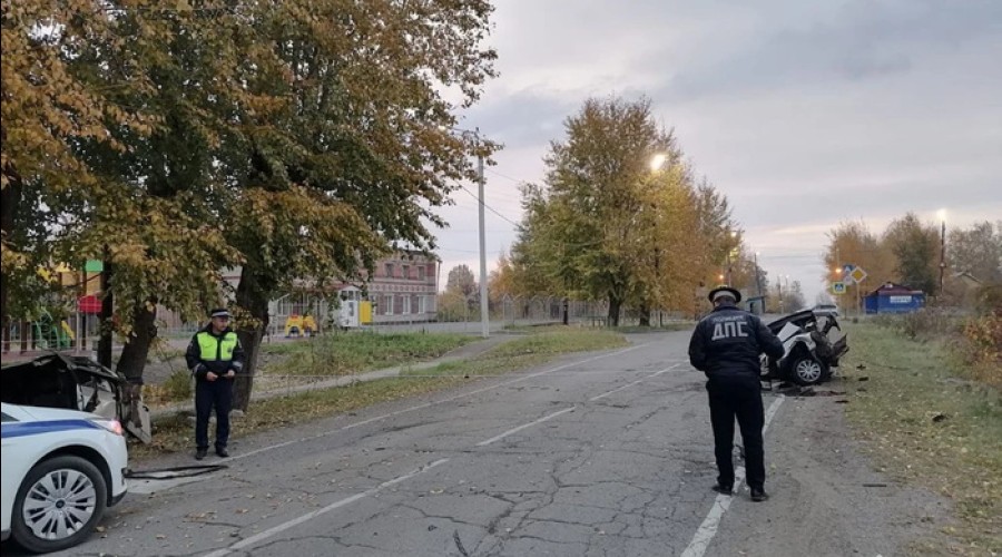 В Свердловской области пьяная компания на отечественной легковушке влетела в фонарный столб