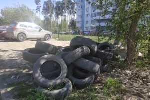 Свалку покрышек у дома