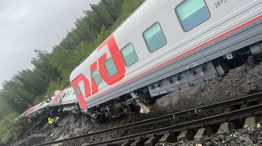 Девять вагонов поезда Воркута — Новороссийск сошли с рельсов в Коми