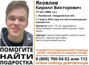 В Свердловской области пропал 17-летний парень