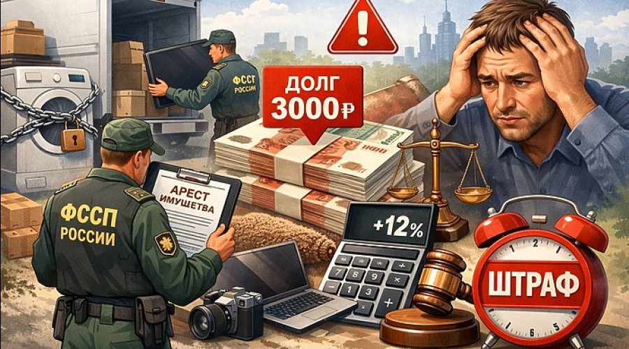 Долг в 3000 рублей может обернуться арестом имущества